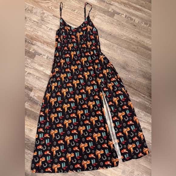 Rock & Roll Denim Dresses & Skirts - Rock & Roll Denim Western Maxi Dress | Cowboy Print | Size Small
